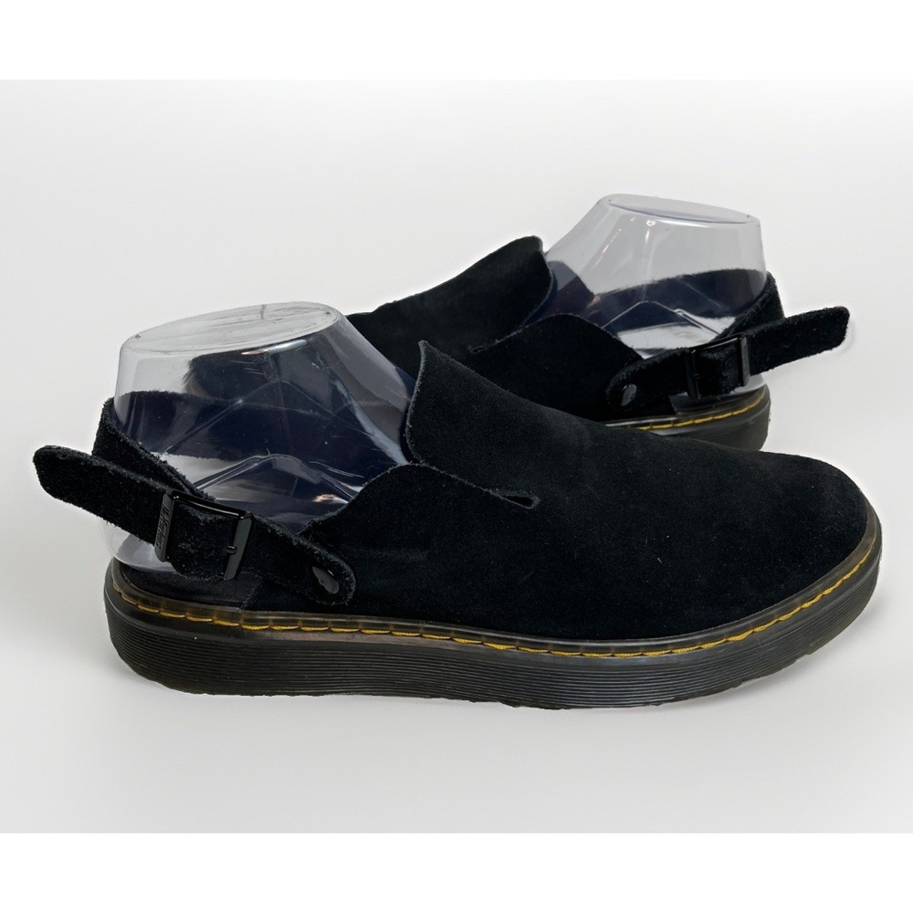 Doc Dr. Martens Carlson Women's 11 Men's 10 Black Suede Slingback Mule Slip On